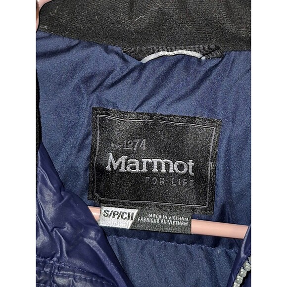 Marmot Down Puffer Jacket 700 Fill Down Outdoors Blue Jacket Women’s Small - Picture 2 of 9
